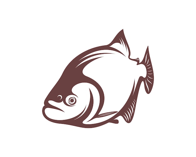 Vetor de design de logotipo de peixe piranha ícone símbolo modelo ilustração