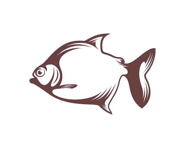 Vetor de design de logotipo de peixe piranha ícone símbolo modelo ilustração