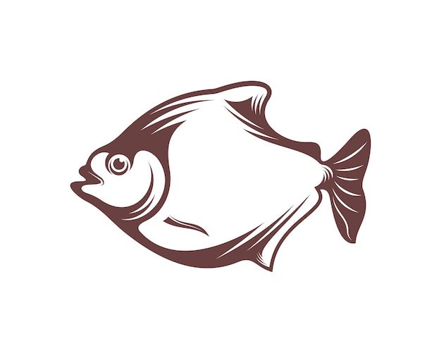 Vetor de design de logotipo de peixe piranha ícone símbolo modelo ilustração