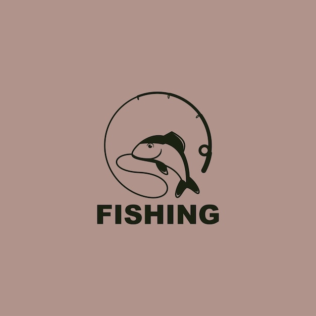 Vetor de design de logotipo de pesca simples