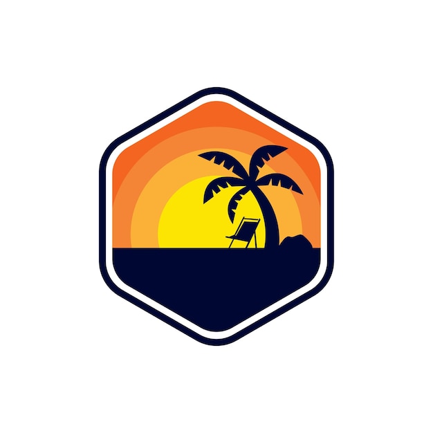 Vetor de design de logotipo de praia