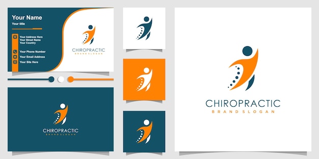 Vetor de design de logotipo de quiropraxia com conceito único criativo