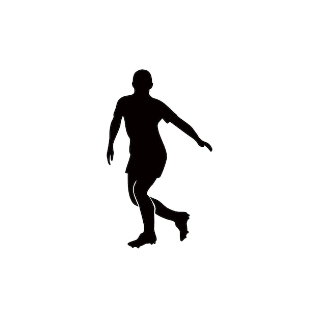 Vetor de design de logotipo de silhueta de jogador de futebol