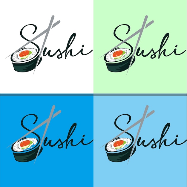 Vetor de design de logotipo de sushi