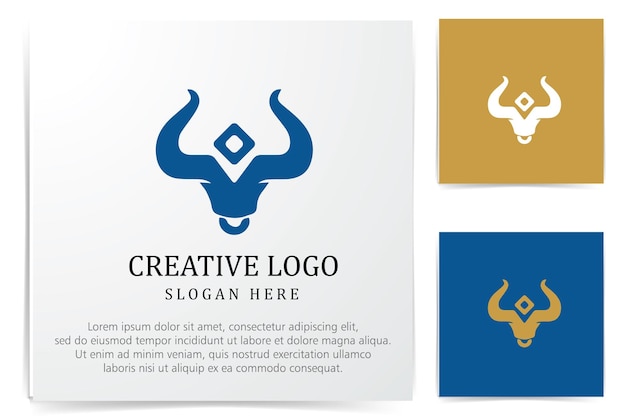 Vetor de design de logotipo de touro incrível vetor premium