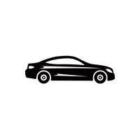 Vetor de design de logotipo de vista lateral de silhueta de carro esporte para automotivo
