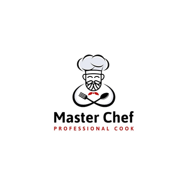 Vetor vetor de design de logotipo do chef master