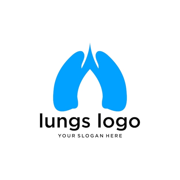 Vetor vetor de design de logotipo médico de saúde pulmonar