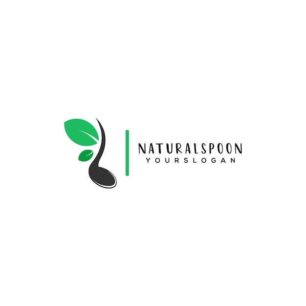 Vetor de design de logotipo natural colher