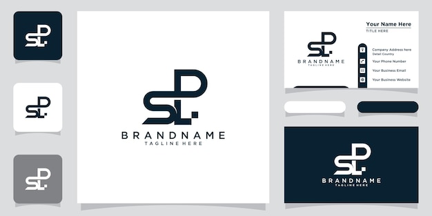 Vetor de design de logotipo spl inicial moderno conceito de logotipo abstrato vetor premium