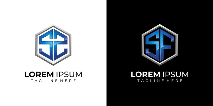 vetor de design de logotipo SZSF de letra hexagonal criativa