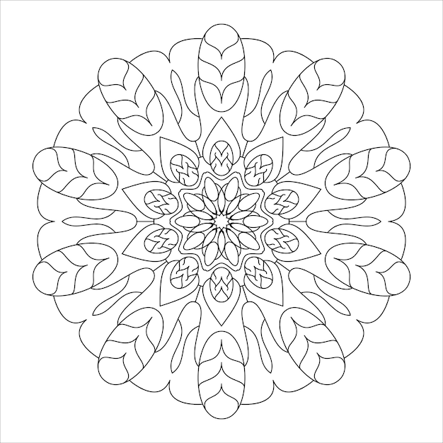 Vetor de design de mandala para colorir