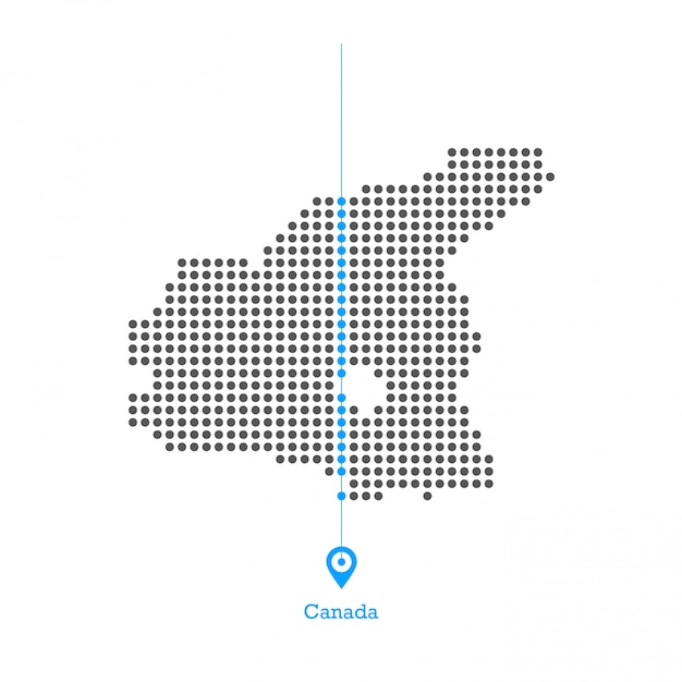 Vetor vetor de design de mapa de canadá pontilhada