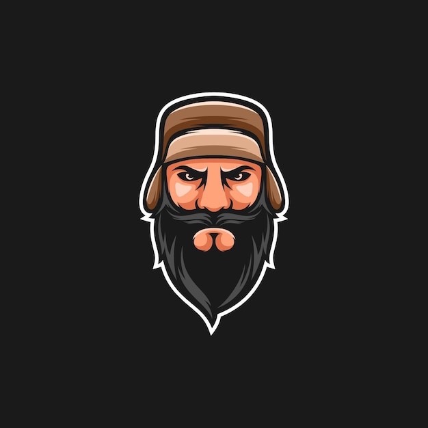 Vetor de design de mascote russo Beardy