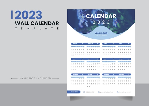 Vetor vetor de design de modelo de calendário de parede de ano novo de 2023