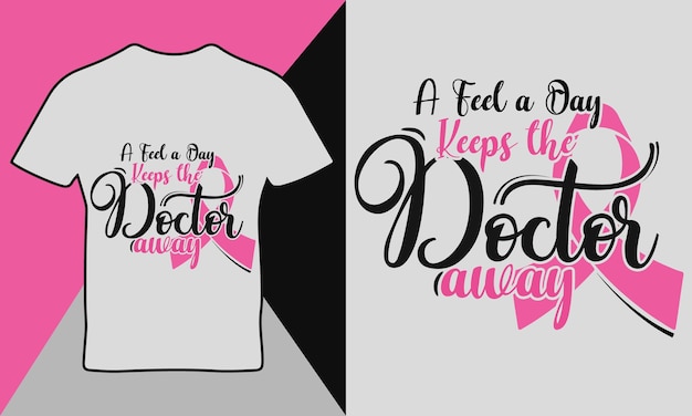 Vetor vetor de design de modelo de camiseta de citação de alerta de câncer de mama
