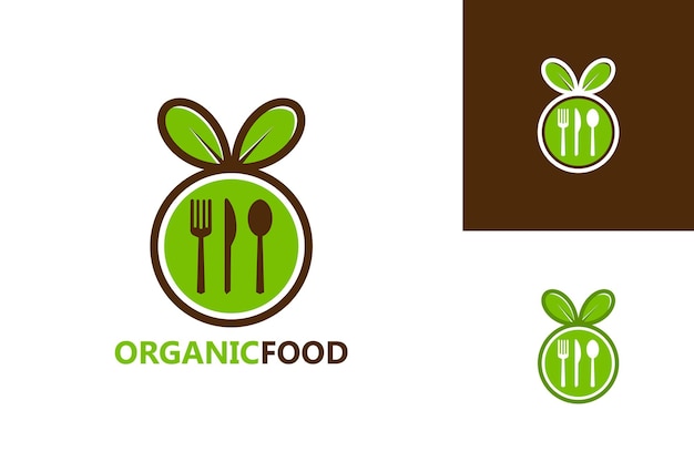 Vetor de design de modelo de logotipo de alimentos orgânicos, emblema, conceito de design, símbolo criativo, ícone