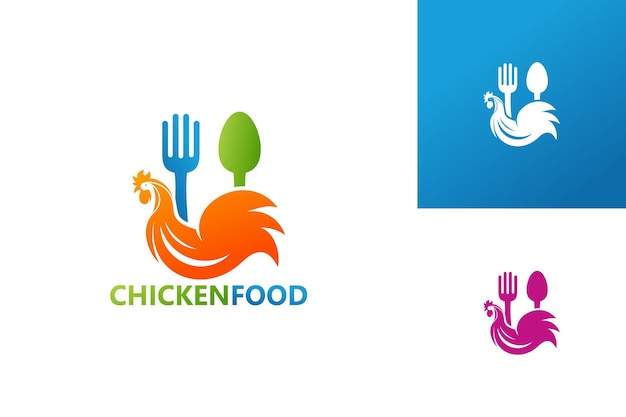 Vetor de design de modelo de logotipo de comida de frango, emblema, conceito de design, símbolo criativo, ícone