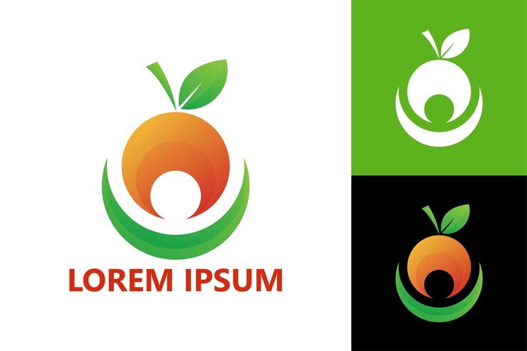 vetor de design de modelo de logotipo de comida saudável para pessoas