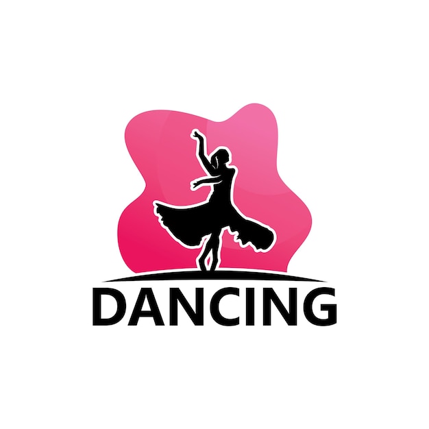 Vetor vetor de design de modelo de logotipo de dança