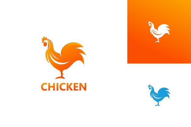 Vetor de design de modelo de logotipo de frango, emblema, conceito de design, símbolo criativo, ícone