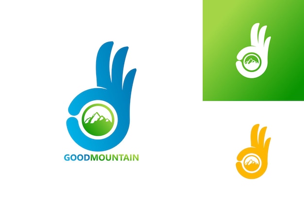 Vetor de design de modelo de logotipo de good mountain, emblema, conceito de design, símbolo criativo, ícone