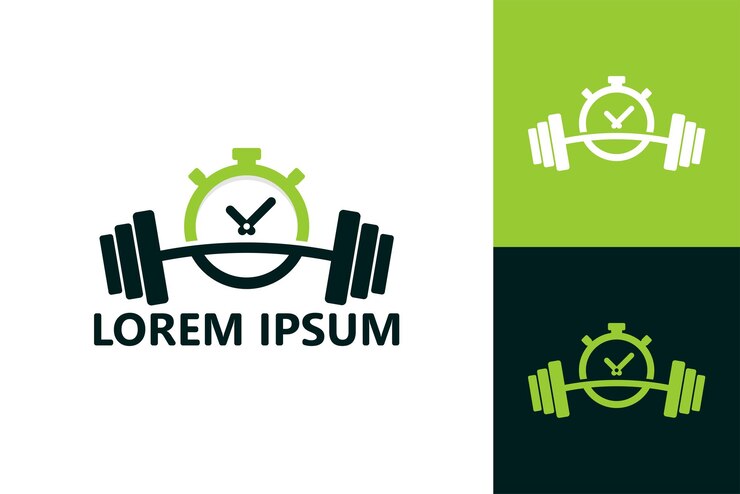 Vetor vetor de design de modelo de logotipo de horário de academia