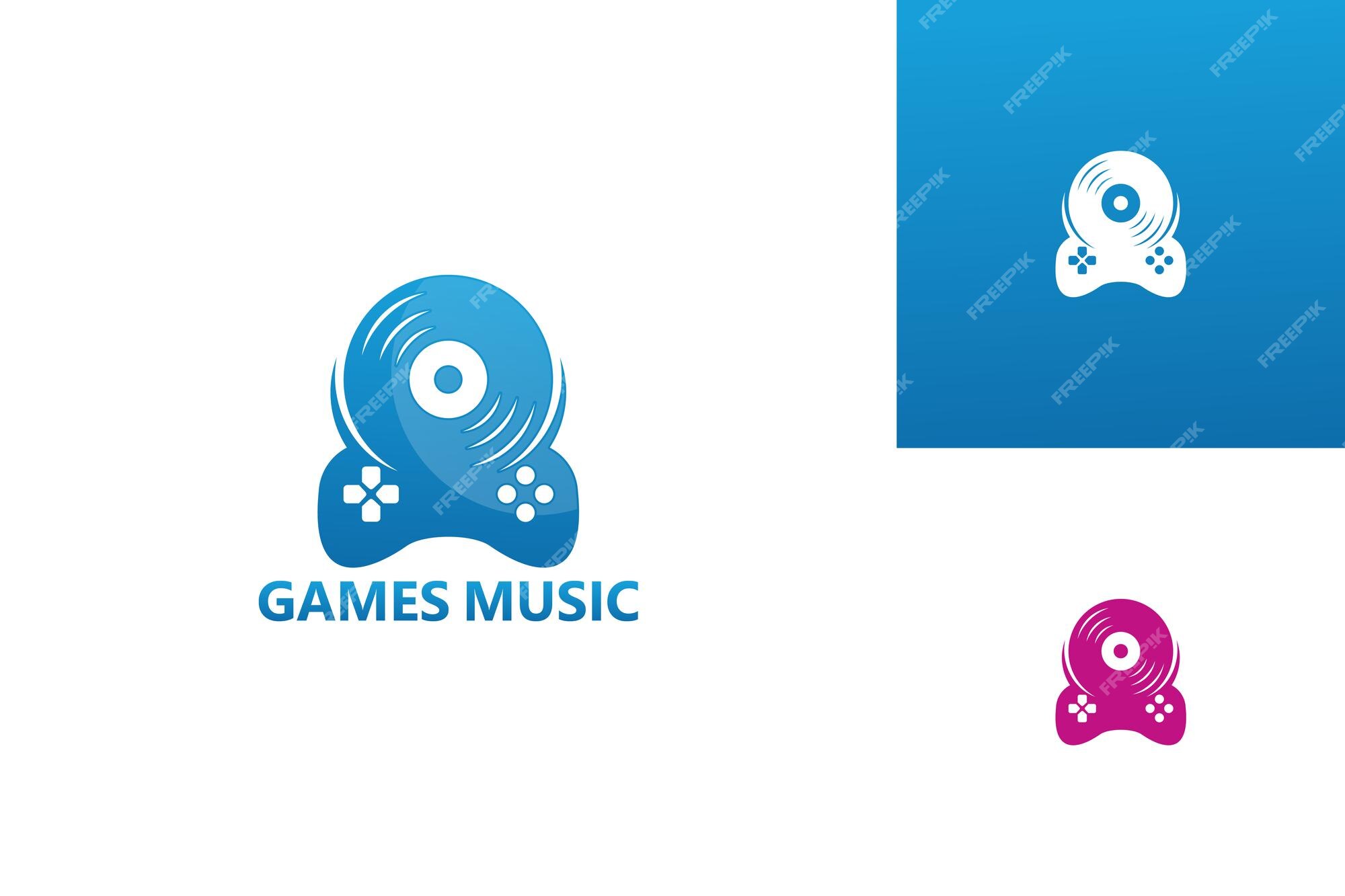 Vetor de design de modelo de logotipo de música de jogos, emblema