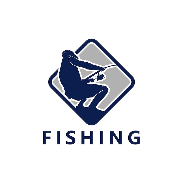 Vetor de design de modelo de logotipo de pesca