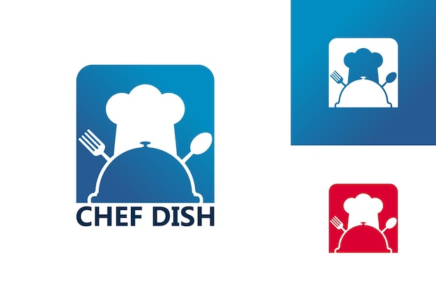 Vetor de design de modelo de logotipo de prato de chef, emblema, conceito de design, símbolo criativo, ícone