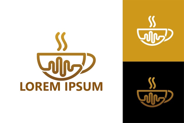 Vetor de design de modelo de logotipo de pulso de bebida quente