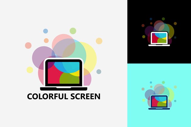 Vetor de design de modelo de logotipo de tela colorida, emblema, conceito de design, símbolo criativo, ícone
