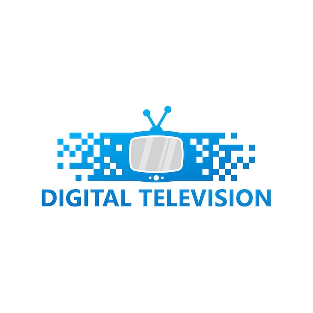 Vetor de design de modelo de logotipo de televisão digital, emblema, conceito de design, símbolo criativo, ícone