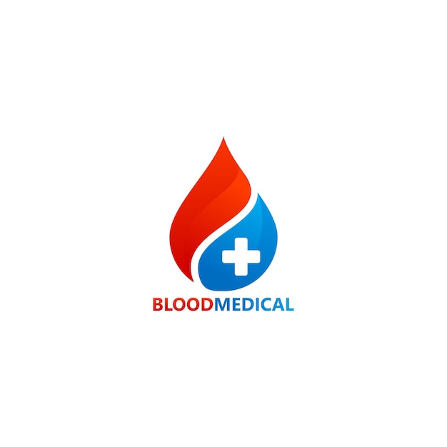 Vetor de design de modelo de logotipo médico de sangue, emblema, conceito de design, símbolo criativo, ícone