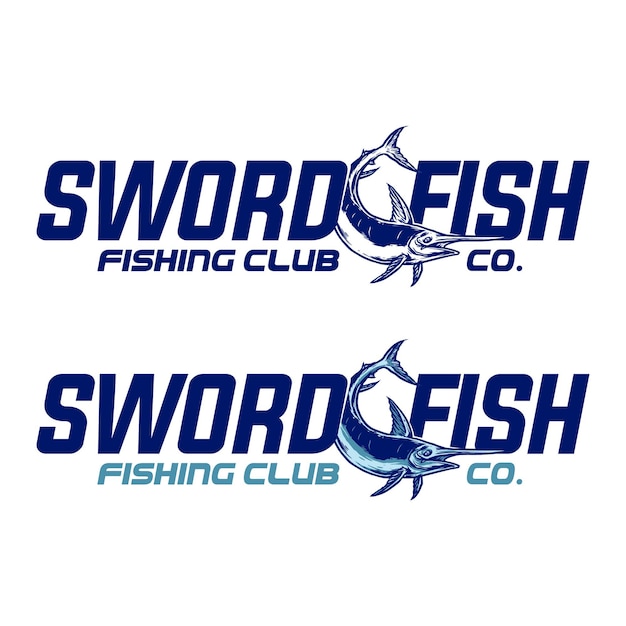 Vetor vetor de design de tipo de logotipo de peixe-espada