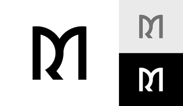 Vetor de design do logotipo do monograma inicial da letra rm
