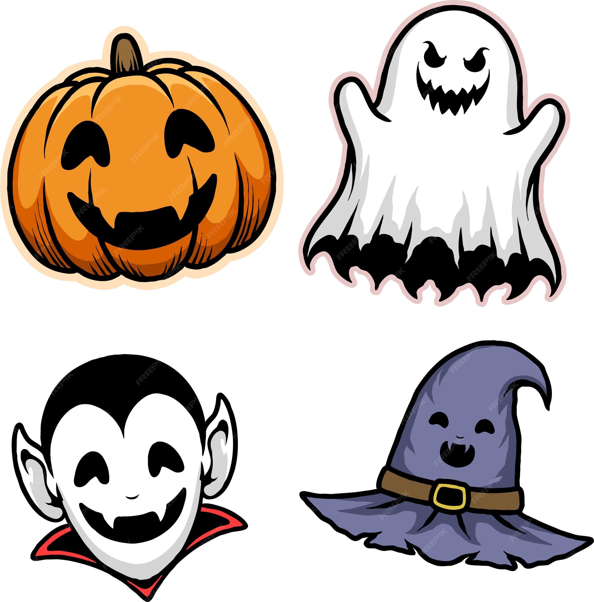 ilustração em vetor de halloween pequena linha de desenho animado fantasma  em fundo branco. 11118092 Vetor no Vecteezy