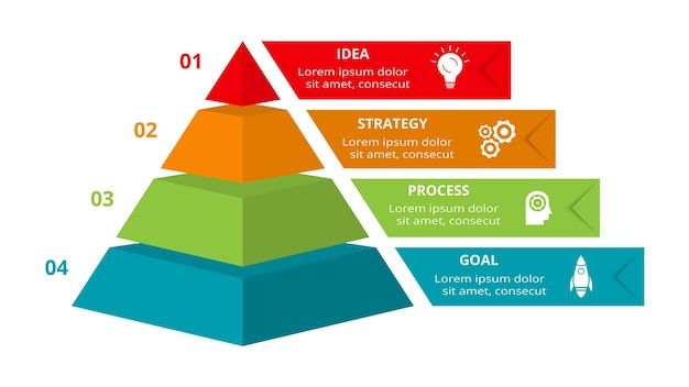 Vetor de design infográfico e ícones de marketing para apresentação de gráfico de diagrama e conceito de gráfico redondo com 4 opções