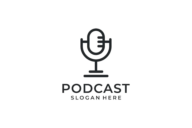 Vetor de design isolado de ideia de logotipo de podcast