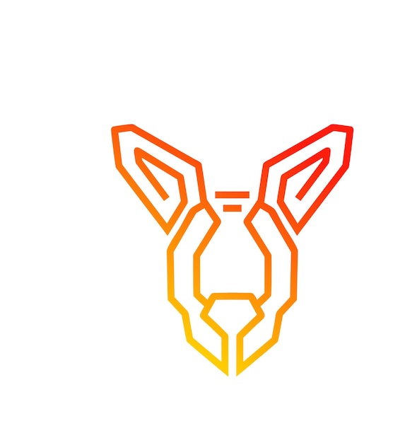 Vetor de design laranja abstrato de imagem de logotipo de linha grossa