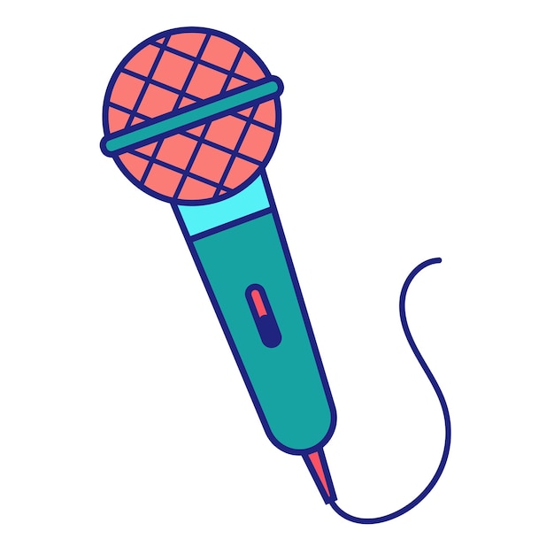 Vetor de design plano de ícone de microfone