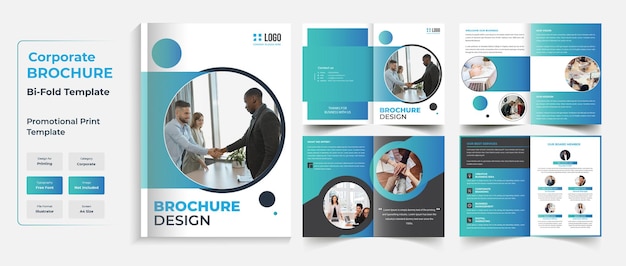 Vetor de design premium de brochura bi corporativa