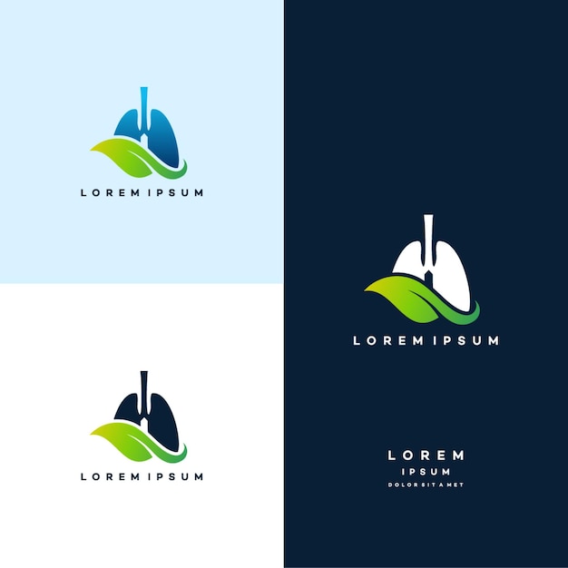 Vetor de designs de logotipo de cuidados pulmonares, vetor de conceito de logotipo eco lungs, modelo de logotipo lungs health