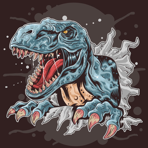 Baixe Ilustração de dinossauro Tyrannosaurus rex de desenho animado PNG -  Creative Fabrica