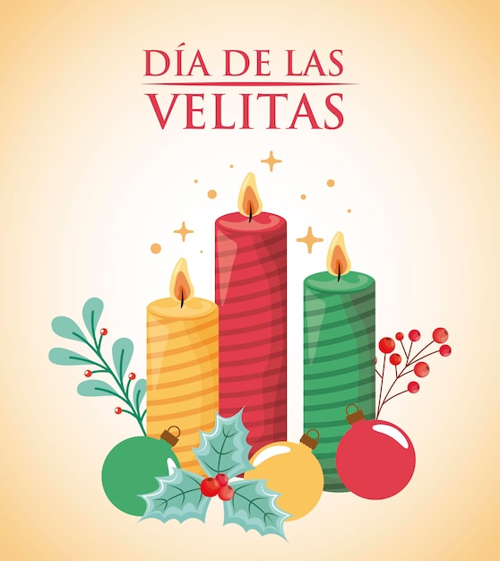 Vetor de dia à luz de velas