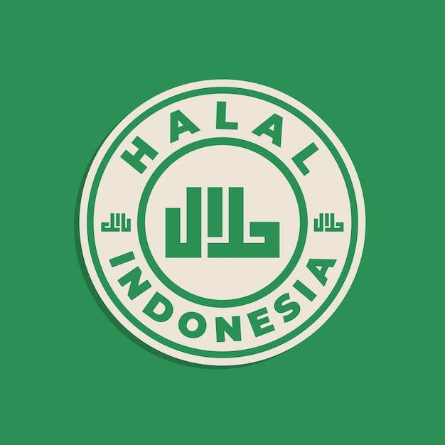 Vetor de distintivo de logotipo halal indonésia