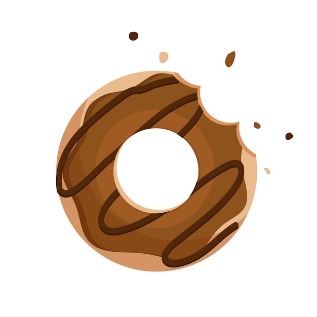 Vetor de donut de chocolate isolado