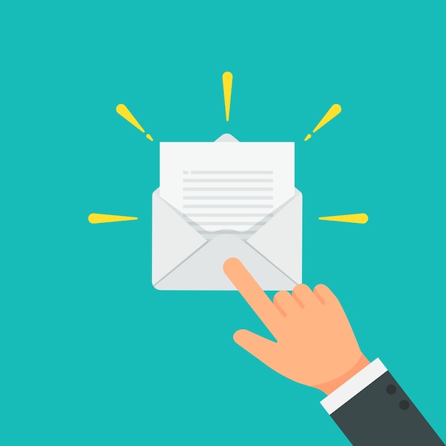 vetor de e-mail aberto de empresário