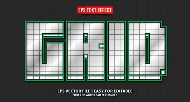 Vetor de efeito de texto editável em grade eps