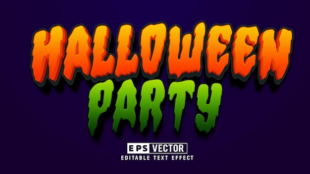 Vetor de efeito de texto editável estilo 3d festa de halloween com fundo